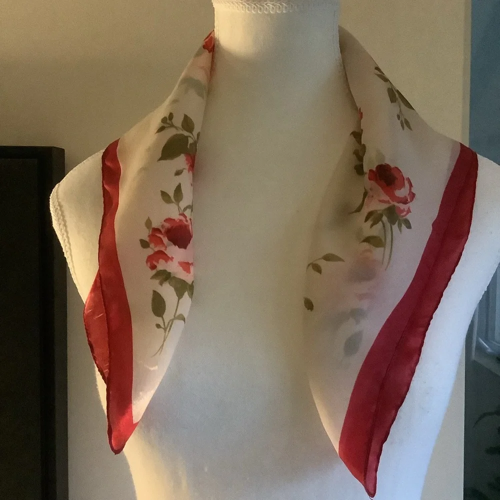 Two Vintage Floral Scarves